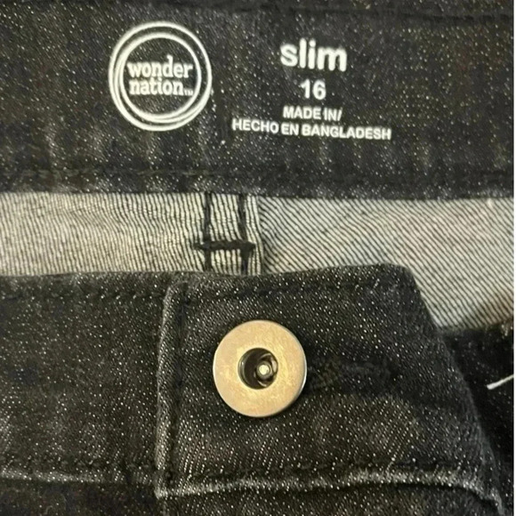 Wonder nation size 16 slim black distressed jeans EUC - Picture 3 of 6